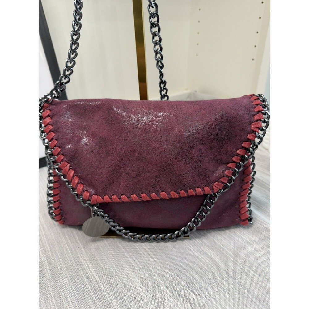 Mersi Alicia - Black Shimmering Vegan Leather Crossbody With Gunmetal Chain
